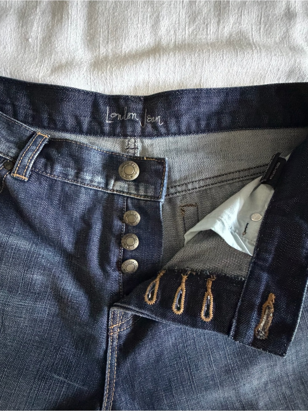 Vtg London Jeans Womens 6 30x32 Medium Wash Mid Rise Straight Distressed Denim - Picture 7 of 12